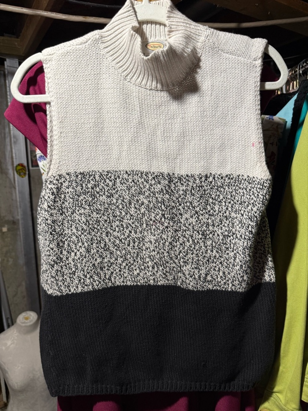 Talbots Cream Ribbed Turtleneck Sweater